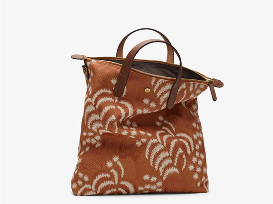 Shopper - Palm Jacquard/Cuoio