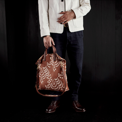 Shopper - Palm Jacquard/Cuoio