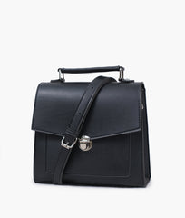 Black push-lock messenger bag