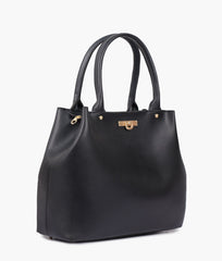 Black zipper tote bag