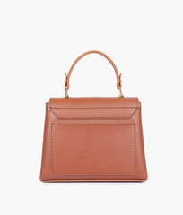 Brown mini top-handle bag