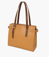 Mustard satchel tote bag